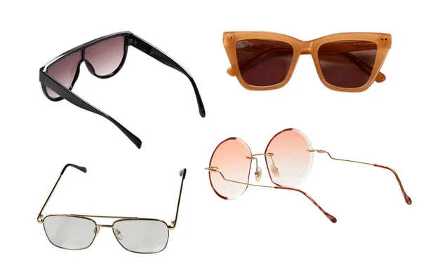 Lunettes Soleil Femme Marron Tendance Isolées Sur Fond Blanc — Photo