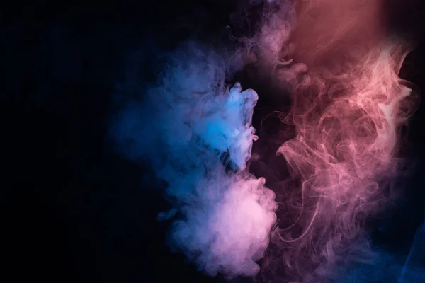 Blue Pink Steam Black Background Copy Space — Stock Photo, Image