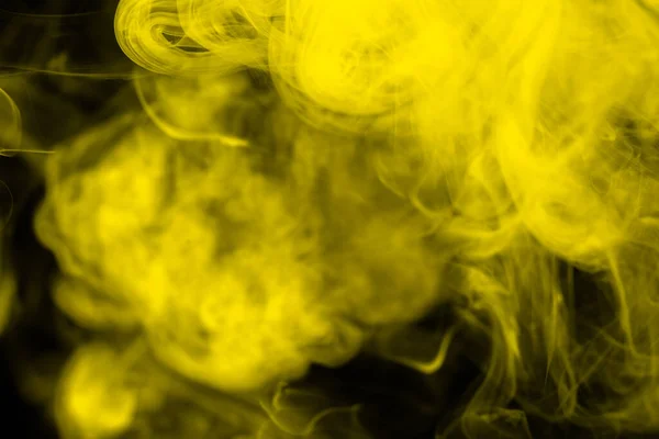 Vapor Amarelo Sobre Fundo Preto Espaço Cópia — Fotografia de Stock