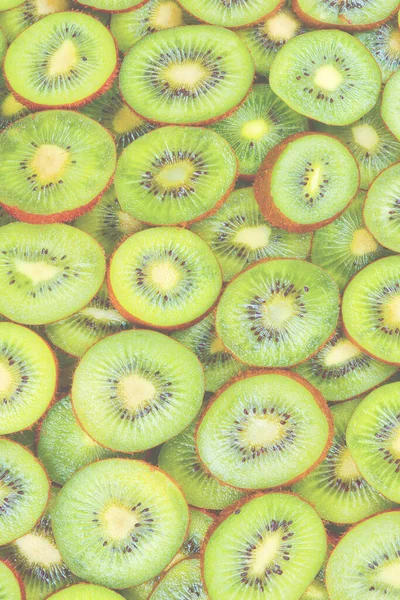 Top View Heap Sliced Kiwi Textured Background — Stock Photo, Image
