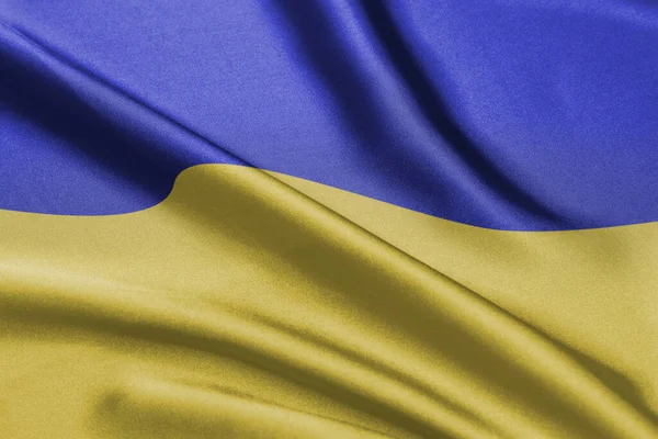 Украинский Флаг Выделен Белом Фоне Копирование Пространства — стоковое фото