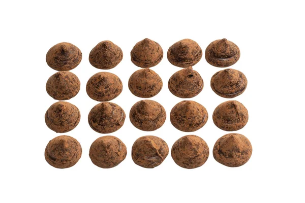 Σοκολάτα Τρούφες Απομονώνονται Λευκό Φόντο Καραμέλες Σοκολάτας — Φωτογραφία Αρχείου
