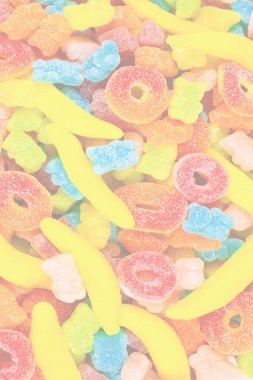 Çeşit çeşit şekerleme. Üst Manzara. Jöleli şekerler.