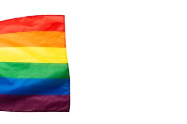 Arka plan olarak gökkuşağı bayrağı. Üst Manzara. LGBT bayrağı. 