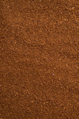 Arka planda izole edilmiş anlık kahve. Üst görünüm. 