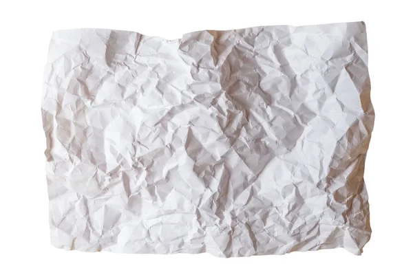 Crumpled White Paper Background Top View — Stock Photo, Image