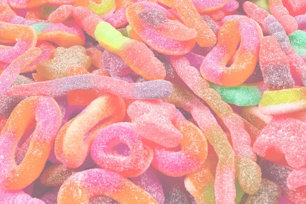 Gegarandeerde Snoepjes Bovenaanzicht Jelly Snoepjes — Stockfoto