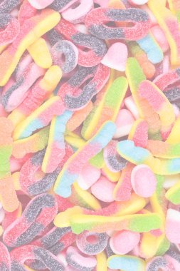 Çeşit çeşit şekerleme. Üst Manzara. Jöleli şekerler.