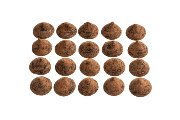 Шоколадные Трюфели Изолированы Белом Фоне Шоколадные Конфеты — стоковое фото