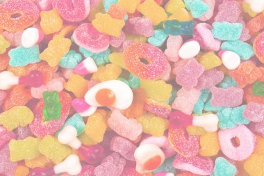 Çeşit çeşit şekerleme. Üst Manzara. Jöleli şekerler.