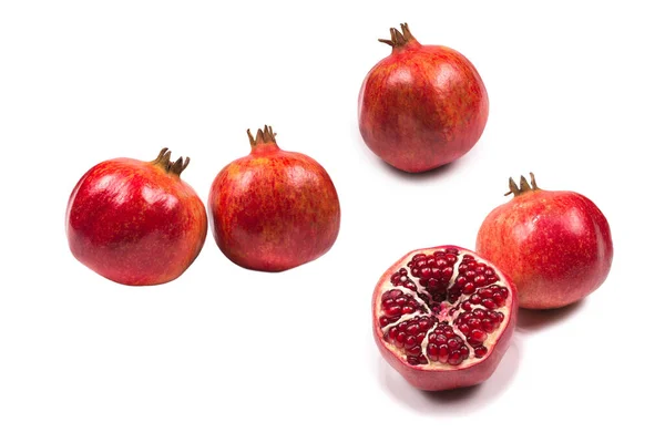 Sladké Granátové Jablko Izolované Bílém Pozadí — Stock fotografie