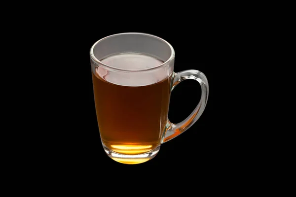 Egy Török Pohár Tea Fekete Alapon — Stock Fotó