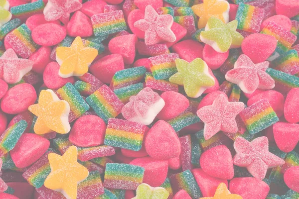 Çeşitli Renkli Sakızlı Şekerler Üst Jöle Tatlılar — Stok fotoğraf