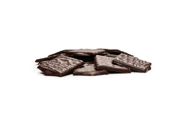 Donkere Chocolade Snoepjes Geïsoleerd Een Witte Achtergrond — Stockfoto