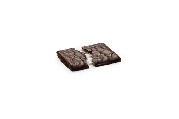 Dulces Chocolate Negro Aislados Sobre Fondo Blanco —  Fotos de Stock