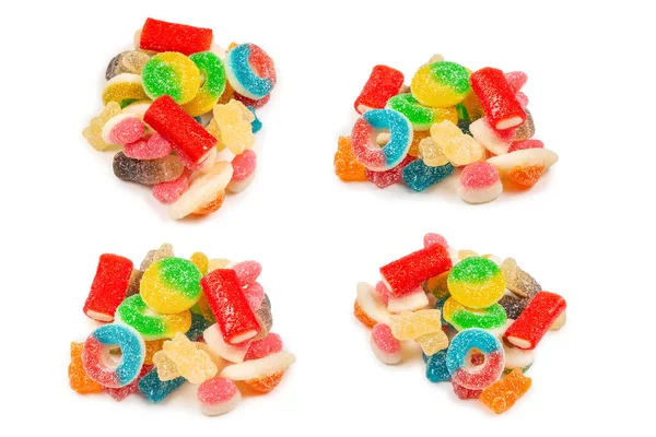 Permen Karet Berbagai Macam Pemandangan Bagus Jelly Sweets Terisolasi Atas — Stok Foto