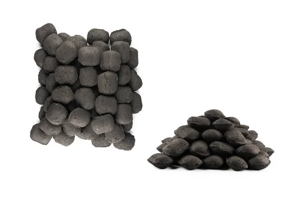 Carbón Roble Negro Aislado Sobre Fondo Blanco — Foto de Stock