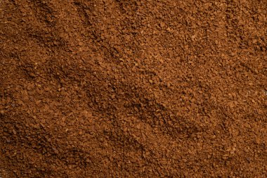 Arka planda izole edilmiş anlık kahve. Üst görünüm. 