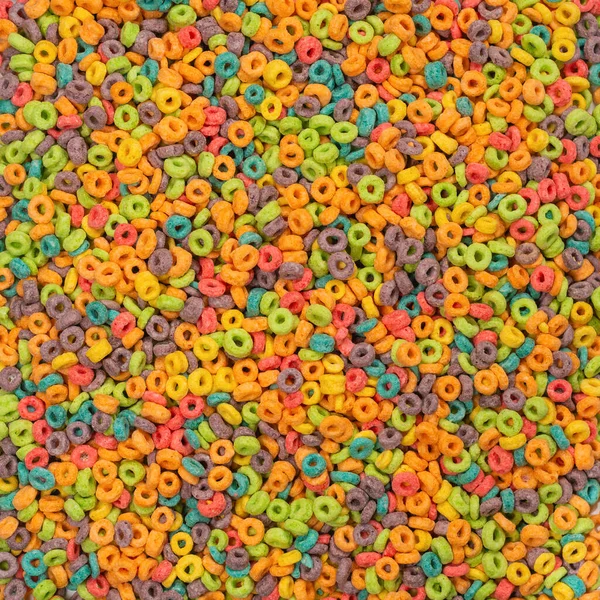 Zoete Veelkleurige Vlokken Cornflakes Geïsoleerd Een Witte Achtergrond — Stockfoto