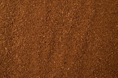 Arka planda izole edilmiş anlık kahve. Üst görünüm. 