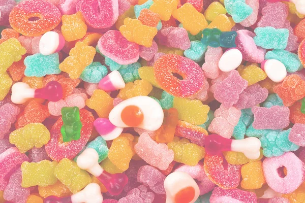 Çeşit çeşit şekerleme. Üst Manzara. Jöleli şekerler.