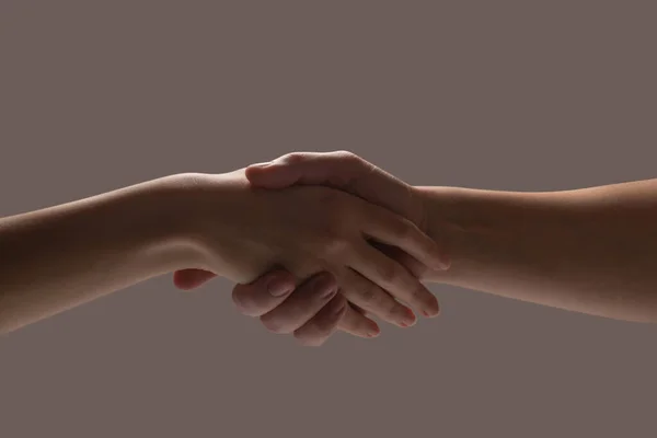 Man Woman Hand Support Friendship Handshake — Stock Photo, Image