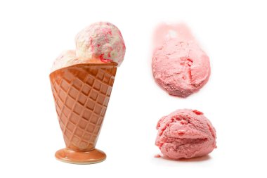 Dondurma beyaz arka planda izole edilmiş..