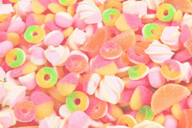 Çeşit çeşit şekerleme. Üst görünüm. 