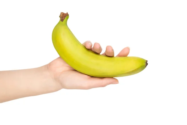 Bunch Bananas Woman Hand Isolated White Background — Stock Photo, Image