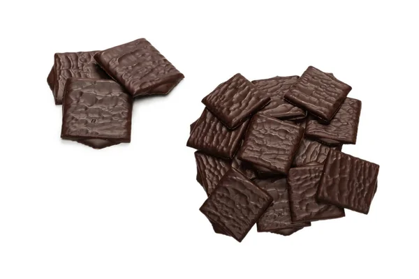 Mörk Choklad Godis Isolerad Vit Bakgrund — Stockfoto