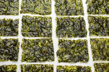 Beyaz arka planda izole edilmiş lezzetli yosun.. 