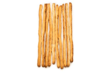 Ekmek çubukları beyaz arkaplanda izole. 