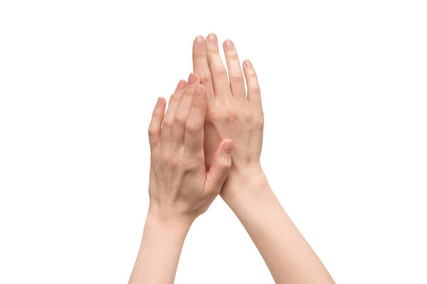 Рука женщины изолирована на белом фоне
. 