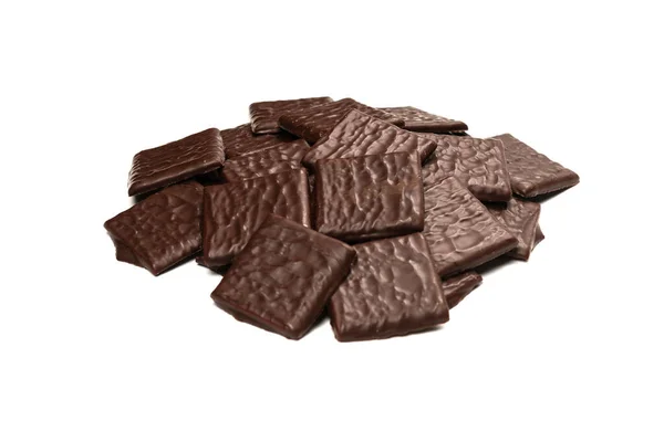 Mörk Choklad Godis Isolerad Vit Bakgrund — Stockfoto