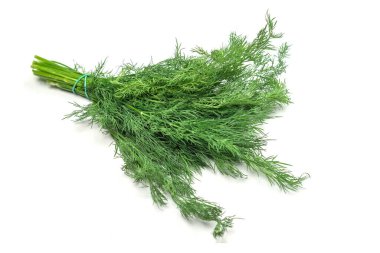 Beyaz arka planda izole edilmiş bir sürü dereotu.. 