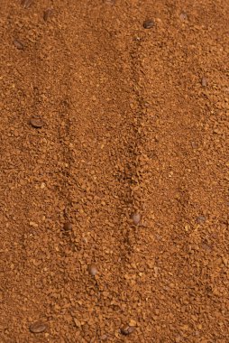 Arka planda izole edilmiş anlık kahve. Üst görünüm. 