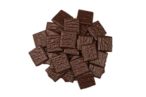 Mörk Choklad Godis Isolerad Vit Bakgrund — Stockfoto