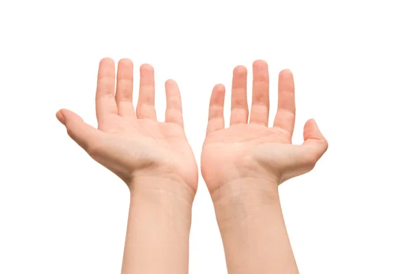 Vrouw Hand Geïsoleerd Een Witte Achtergrond — Stockfoto