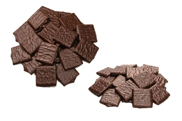 Dulces Chocolate Negro Aislados Sobre Fondo Blanco — Foto de Stock