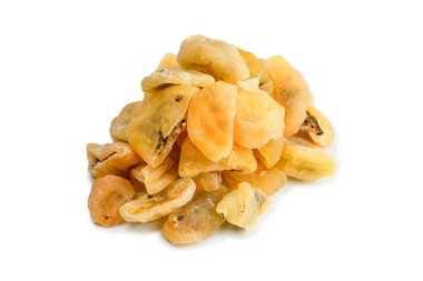 Kurumuş tutku meyvesi beyaz arka planda izole edilmiş. Üst görünüm. 