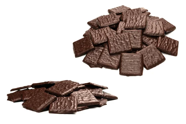 Donkere Chocolade Snoepjes Geïsoleerd Een Witte Achtergrond — Stockfoto