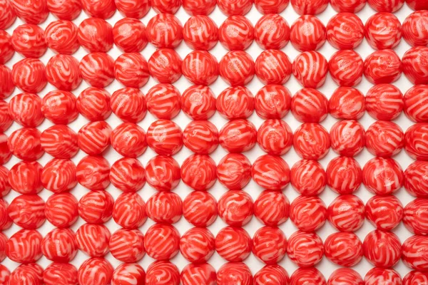 Red Tasty Gummy Candies Background Top View — Stock Photo, Image