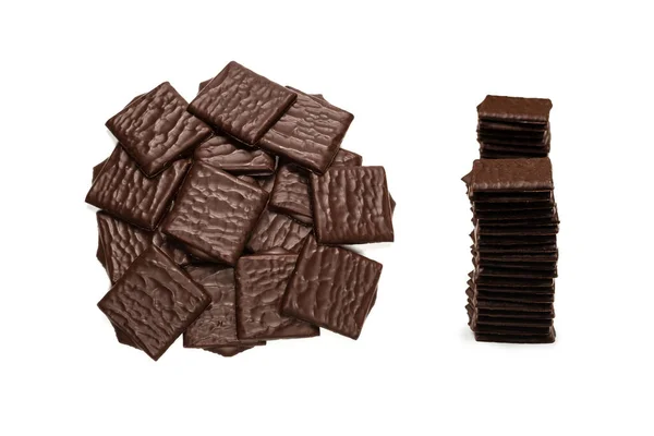 Mörk Choklad Godis Isolerad Vit Bakgrund — Stockfoto