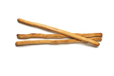 Ekmek çubukları beyaz arkaplanda izole. 