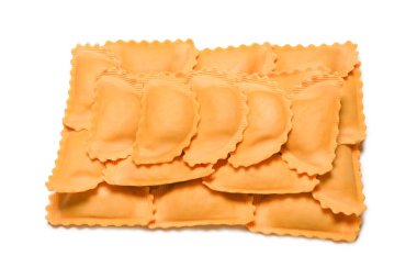 Arka plan olarak çiğ ravioli. Sağlıklı İtalyan yemekleri.. 