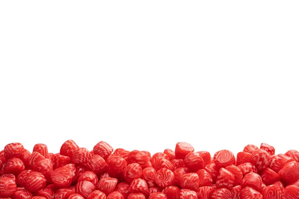 Rosso Rotondo Gustose Caramelle Gommose Islolated Uno Sfondo Bianco — Foto Stock