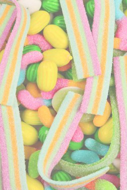 Çeşit çeşit şekerleme. Üst Manzara. Jöleli şekerler.