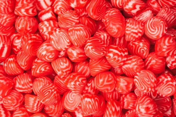 Rote Runde Leckere Gummibärchen Als Hintergrund Ansicht Von Oben — Stockfoto