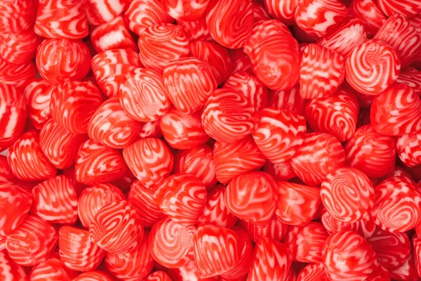 Rouge Rond Délicieux Bonbons Gommeux Comme Fond Vue Dessus — Photo