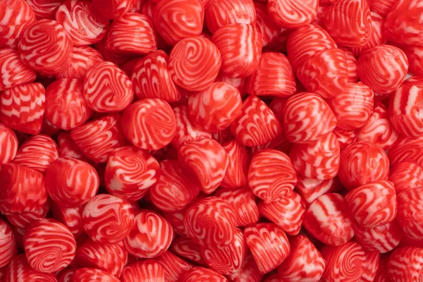 Rosso Rotondo Gustose Caramelle Gommose Come Sfondo Vista Dall Alto — Foto Stock